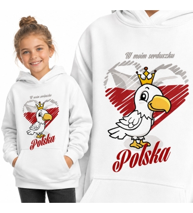 Bluza z kapturem dziecięca Patriotyczna W MOIM SERDUSZKU
